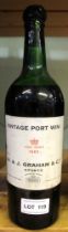 Graham vintage port wine, finest reserve, 1963, 1 bottle