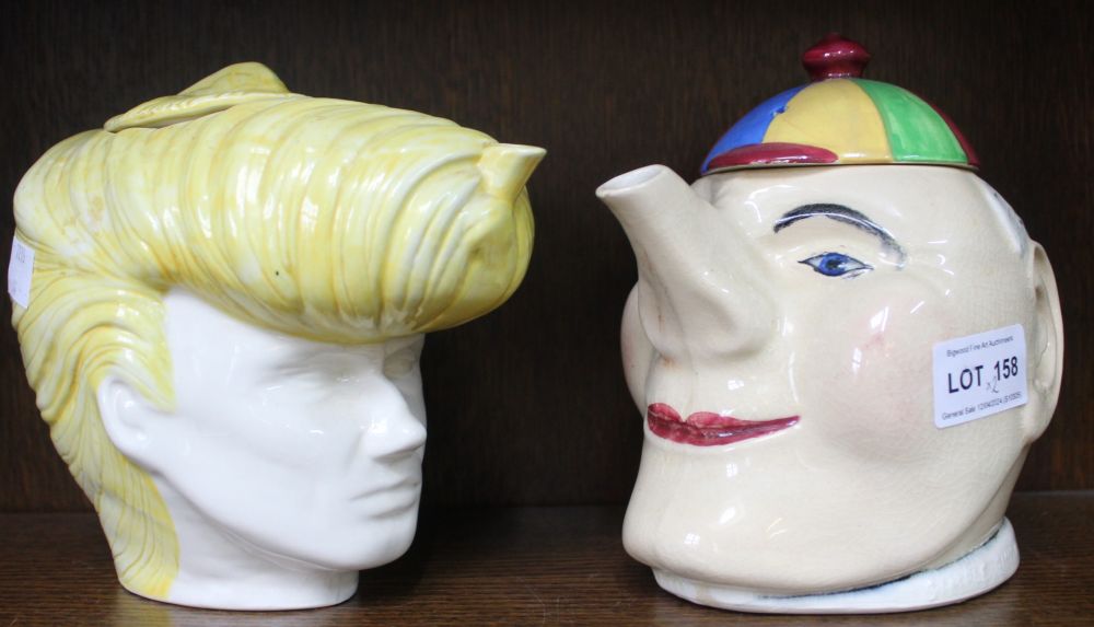 Two ceramic teapots, "Mr Cool" and "Mr Not So Cool" (2)
