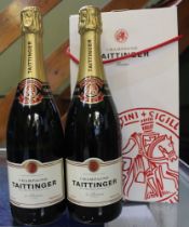 Taittinger Brut Reserve, two bottles in boxed prestation case