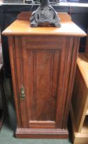 An Edwardian satinwood pot cupboard with single shelf