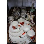 Assorted ceramic wares, includes, Poole vase, Wedgwood Cornpoppy coffee cans etc