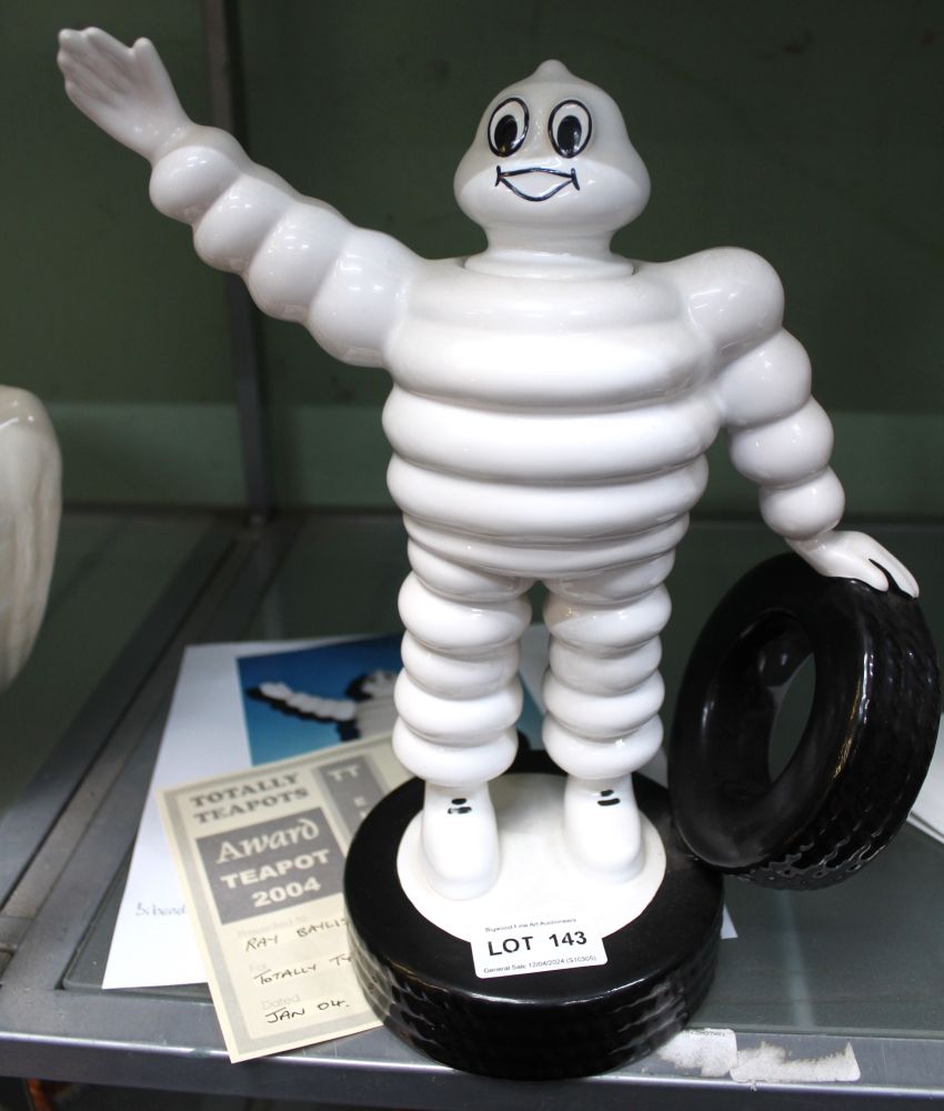 A "Totally Teapots ceramic limited edition "Totally Tyres" teapot in the form of the "Bibendum" man, - Image 2 of 3
