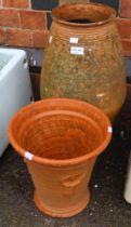 Two terracotta garden pots