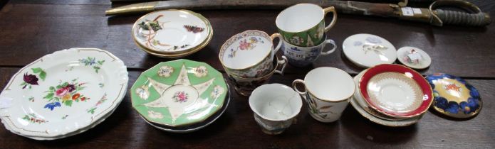 A selection of 19th century porcelain to include cup & saucer duo's by Spode, Davenport, Copland, Me