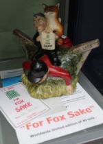 A "Totally Teapots" ceramic "For Fox Sake" pot modelled with Tony Blair, Limited Edition 31 of 40