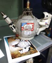 A "Totally Teapots" pottery teapot "The Eagle Has Landed" limited edition, designed by Vince McDonal