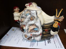 A "Totally Teapots" ceramic "Trafalgar" teapot, moulded as Nelson being a figurehead, limited editio