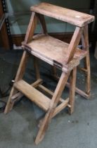 A vintage scratch built metamorphic chair / library steps