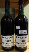 Cockburn's 1970 vintage port, 2 bottles