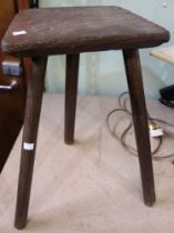 An old work or cutlers three legged stool