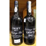 Croft vintage port 1977 & 1963, 2 bottles