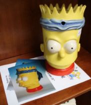 A "Totally Teapots" ceramic "Aye Carumba" Bart Simpson modelled tea pot, written to the base "Trial