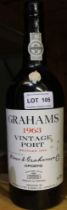 Grahams 1963 vintage port, 1 bottle