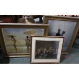 Two framed Jack Vettriano prints with another