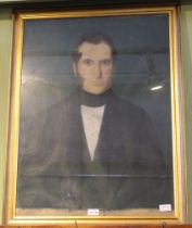 A 19th century portrait of a gentleman, pastel, 73cm x 53cm, in gilt frame