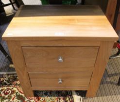 A small two drawer bedside table, 55cm x 55cm