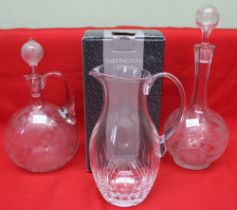 A Victorian Fern etched glass globe and shaft decanter with matching stopper, together with a 19th c
