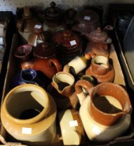 A tray box containing a wide selection of jugs and pots etc