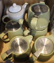 Seven teapots, ideal for commercial use