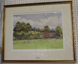 John Davis "The Twelfth Man" Stanton Glos. original water colour framed and glazed