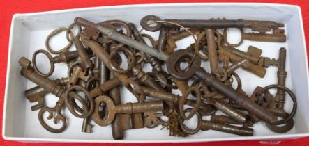 A collection of early keys, various types and sizes