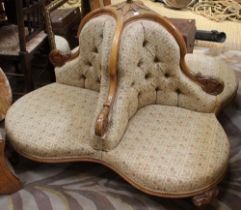 An Edwardian satin wood four seated conversation chair