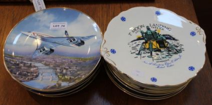 A Royal Ascot 1st Moon Landing 1969 commemorative plate together with other aircraft related collect