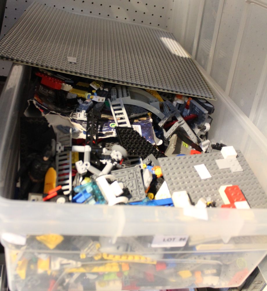A box containing a selection of Lego