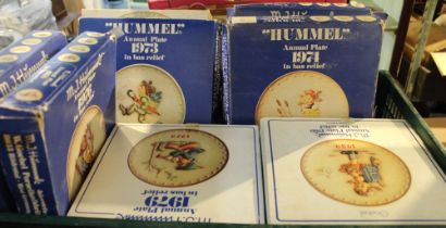 A set of ten Goebel Hummel collectors plates (1971-1980) in original boxes with certificates