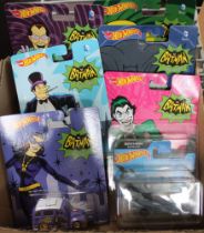 A set of six Hot Wheels Batman classic TV series vehicles, together with one other Batman Forever ve