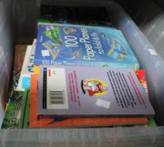 A crate containing a large selection of children's and young adults hardback and paperback books