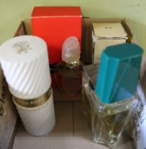 A collection of six perfumes, includes Chanel No5 eau de toilette, Paloma Picasso, Dior Homme, Amari