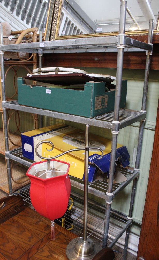 A metal set of steel rack adjustable shelving, 172cm x 92cm