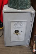 A small vintage painted safe (open but no key)