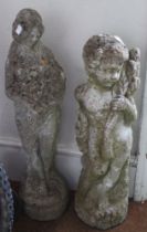 Two cast garden statues