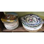 A selection of 19th and 20th century collectors plates and platters