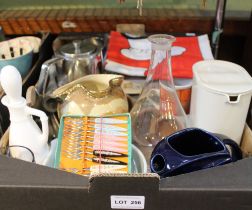 A box of mid-century domestic collectables