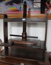 A 19th century mahogany book press