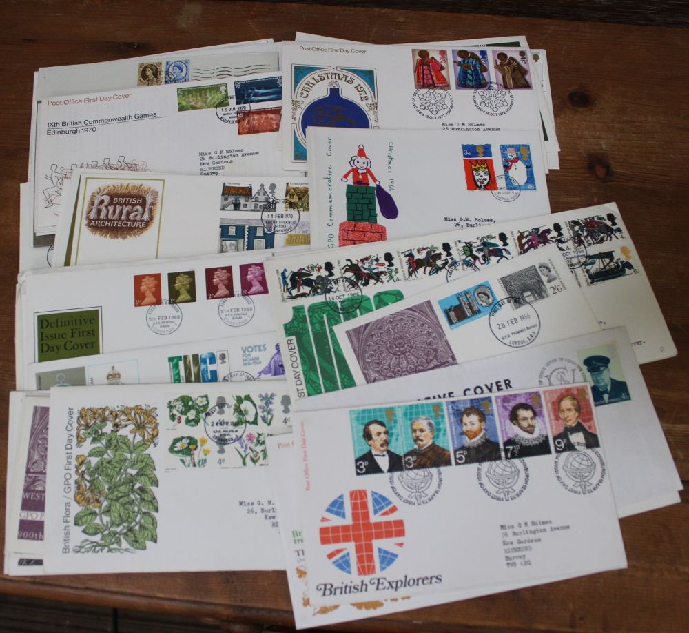 Machine tapestry wall hanging & a collection of First Day Cover stamps - Image 2 of 2