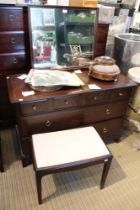 A Stag dressing chest of four over two drawers, with mirror and matching stool