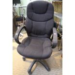 A black upholstered office chair