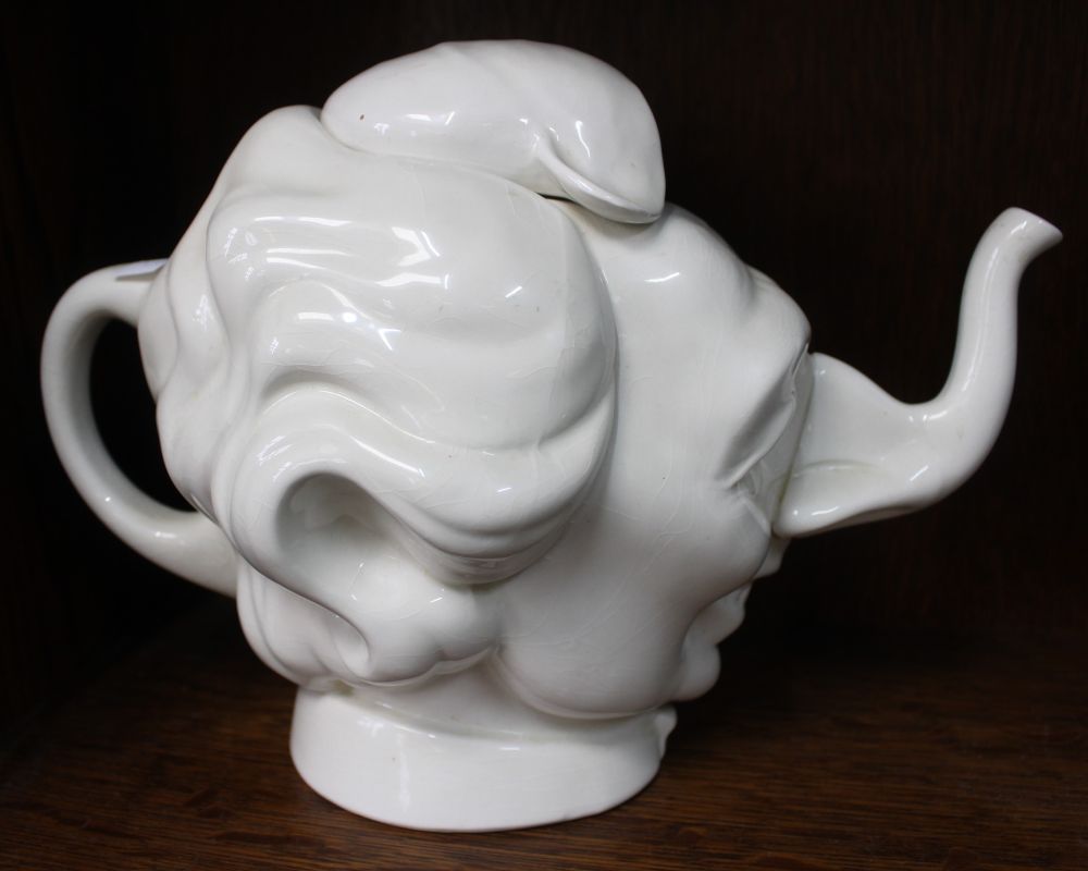 A "Luck and Flaw" ceramic Margaret Thatcher teapot, Luck and Flaw are the creators of "Spitting Imag - Image 2 of 2