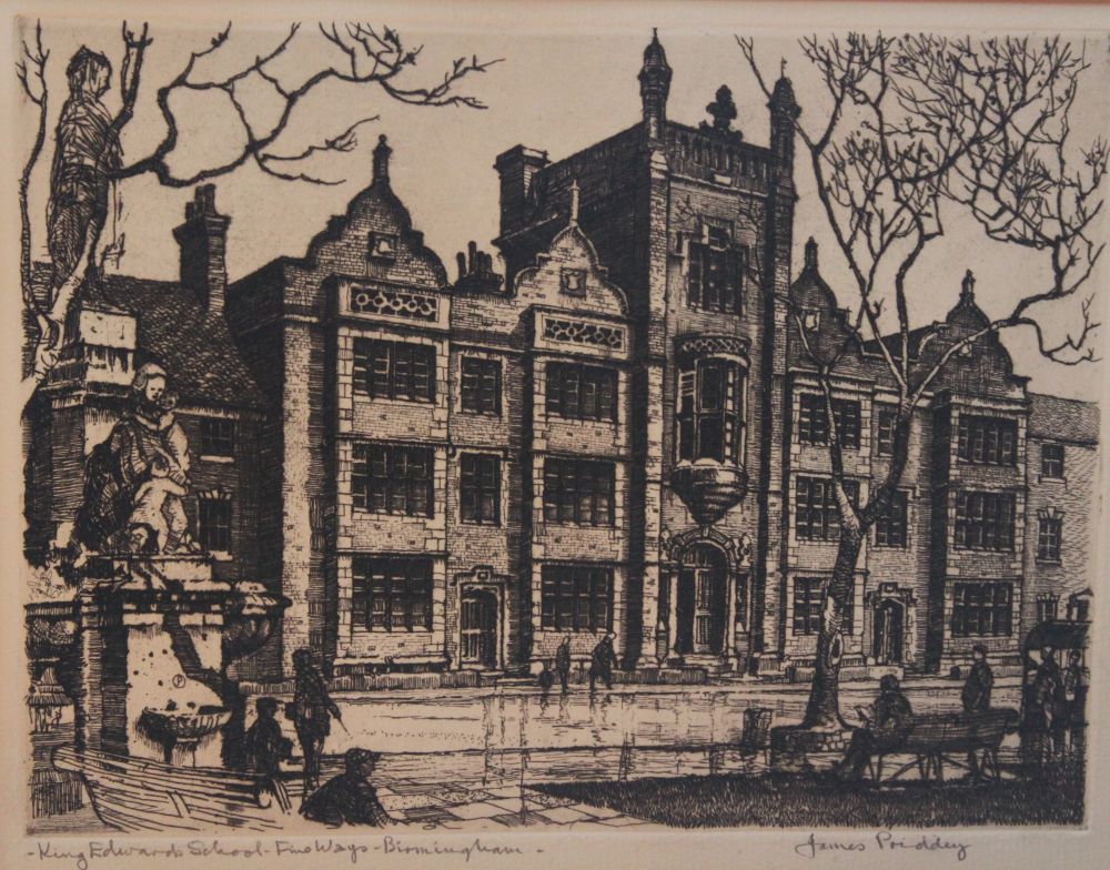 James Priddy RBSA (1916-1980) Three etchings of Birmingham scenes, namely Chamberlain Place, Waterlo - Image 2 of 2