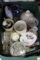 A box containing a good selection of vintage china and glass