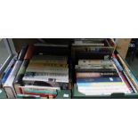 2 tray boxes of mainly modern hardback books inc. reference biography etc