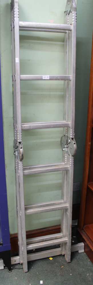An aluminium "Youngman 200". four part multi-purpose ladder