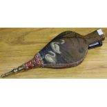 A pair of bellows, hand painted Swan decoration