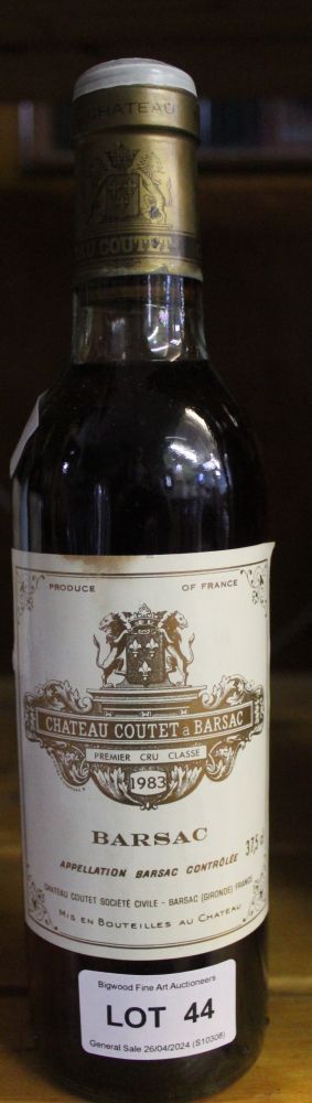 Chateau Coutet a Barsac, 1983, 37.5 cl bottle