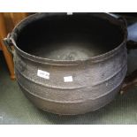 A cast iron cauldron with swing handle, 41cm diameter