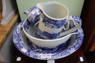 A quantity of Spode Italian pattern, including bowls, jugs and a miscellaneous blue and white sauce